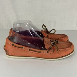 Frye Quincy Tie Boat Shoes Peach Orange Leather Women’s Size 10 M